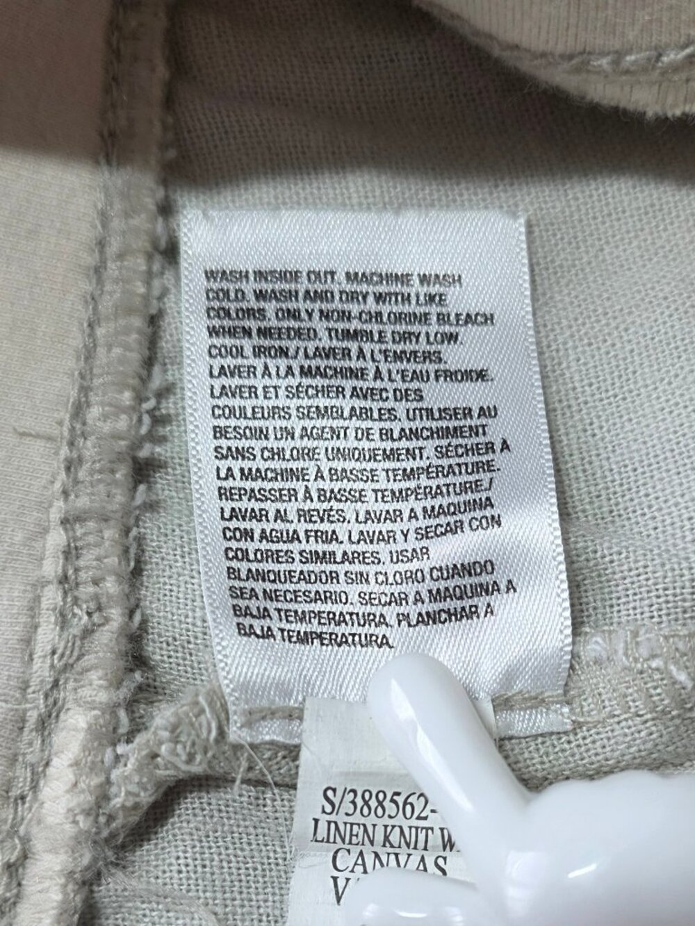 Old Navy Cream Linen Blend High-Rise Fold over Waist Women's Medium - Picture 8 of 10
